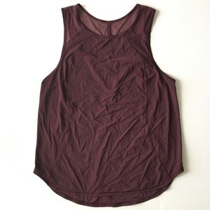 Lululemon • burgundy tank with mesh